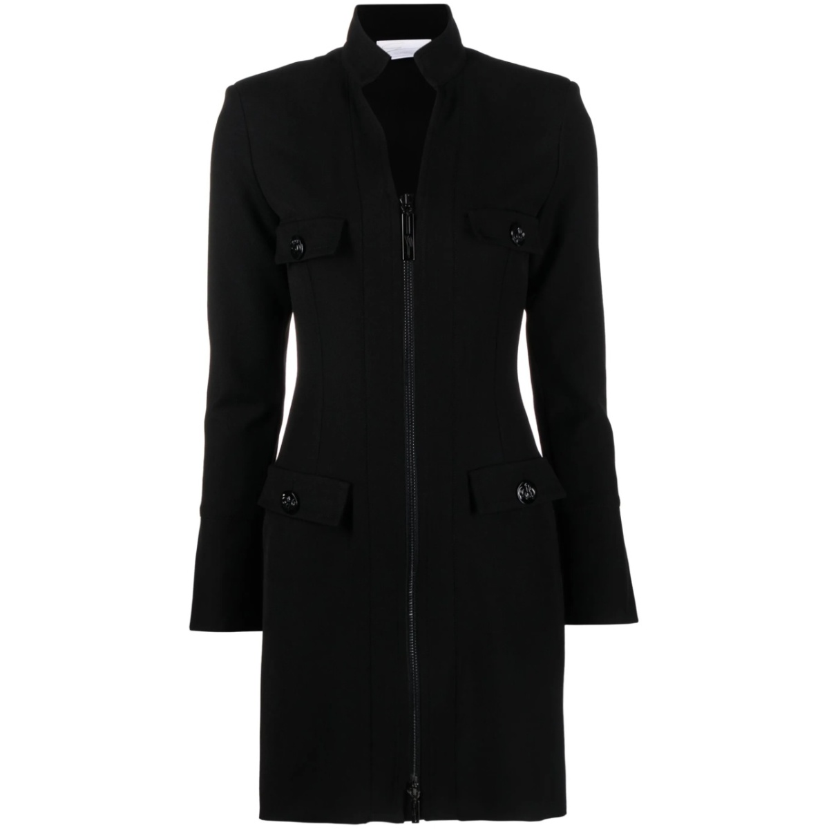 zip-up tailored minidress