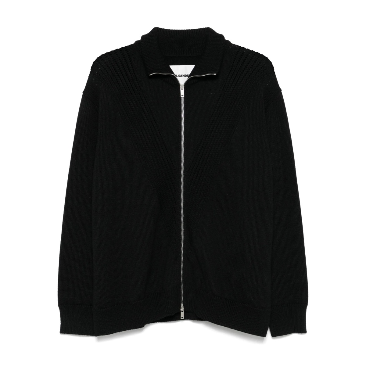 zip-up wool cardigan