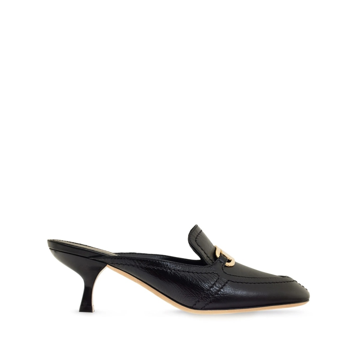55mm crocodile-effect leather mules