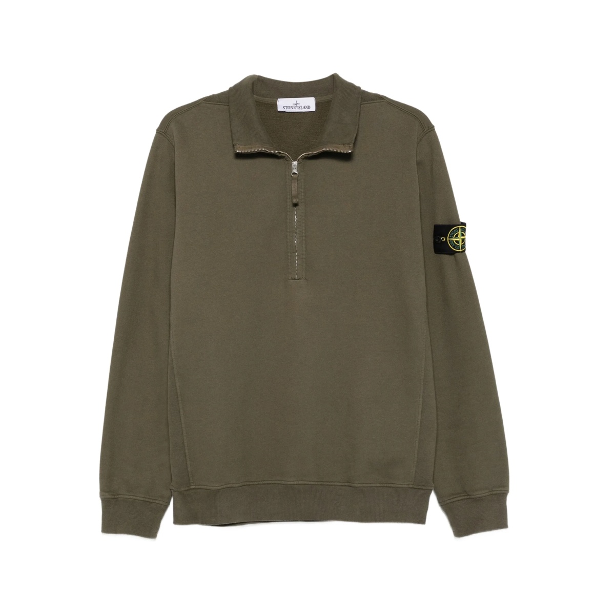 6100028 half-zip patch-logo sweater