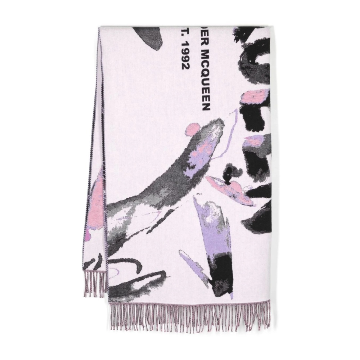abstract pattern logo-print scarf