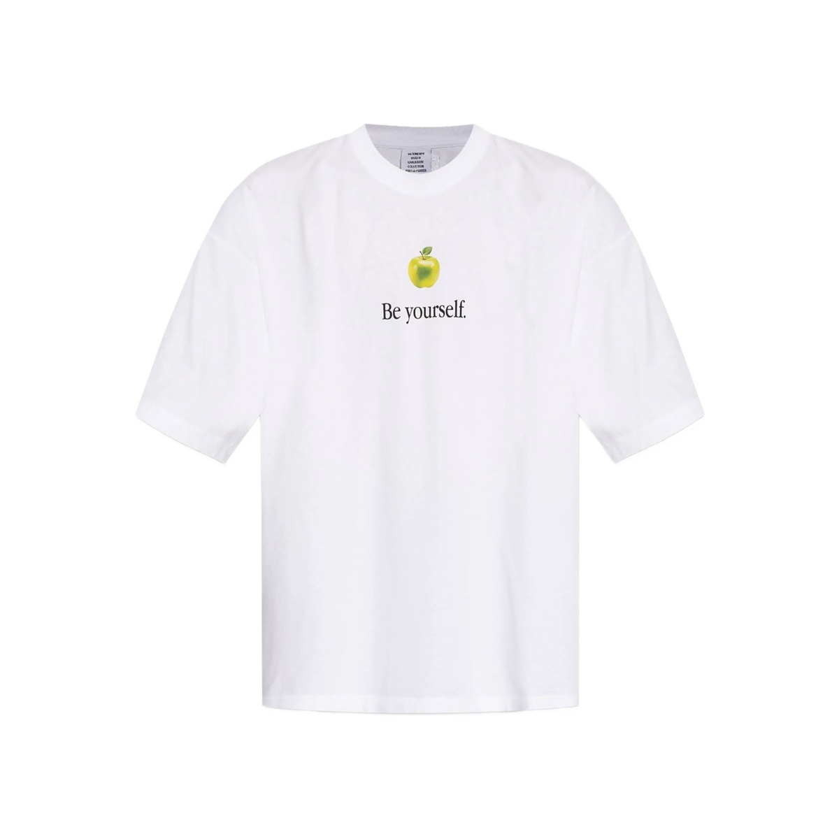 apple-print T-shirt