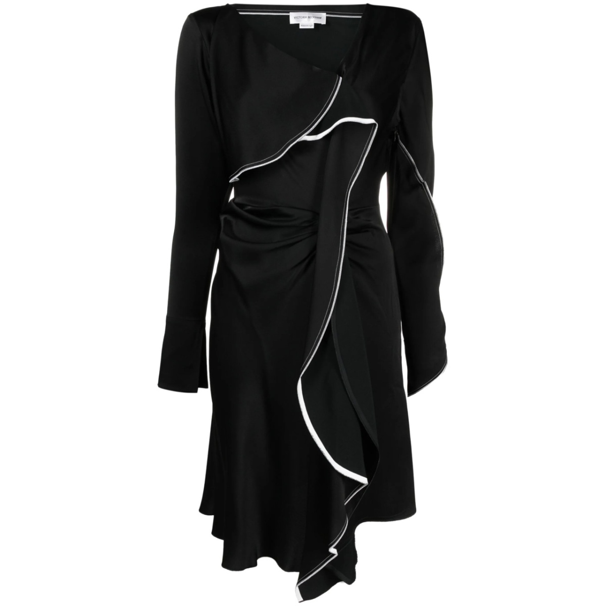 asymmetric draped midi dress