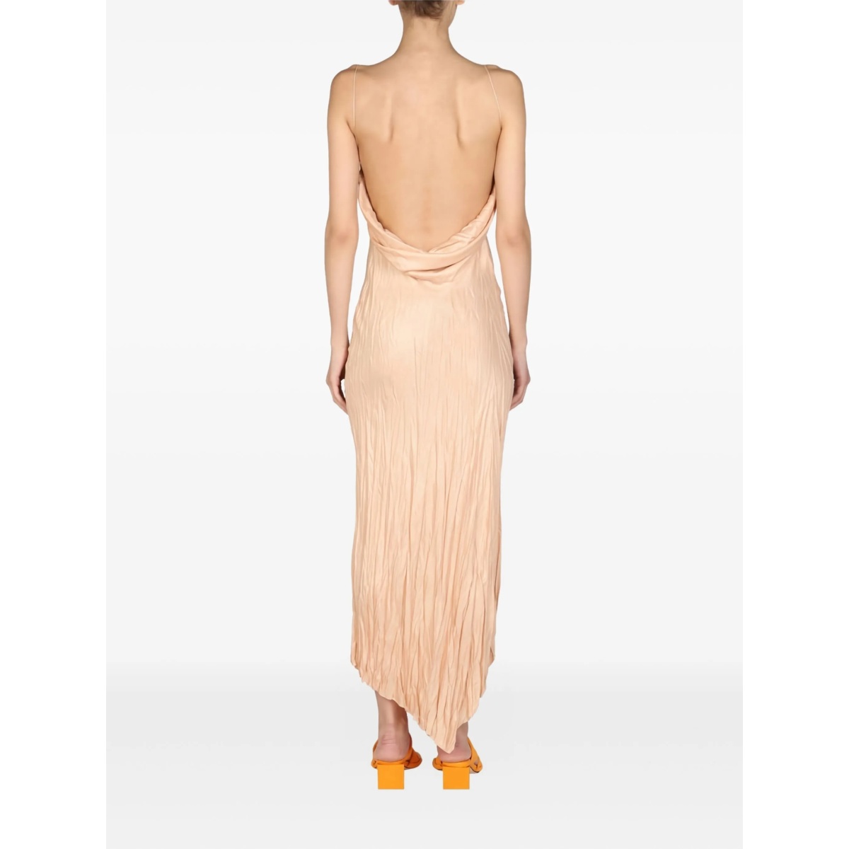 asymmetric pleated midi dress - Img 3