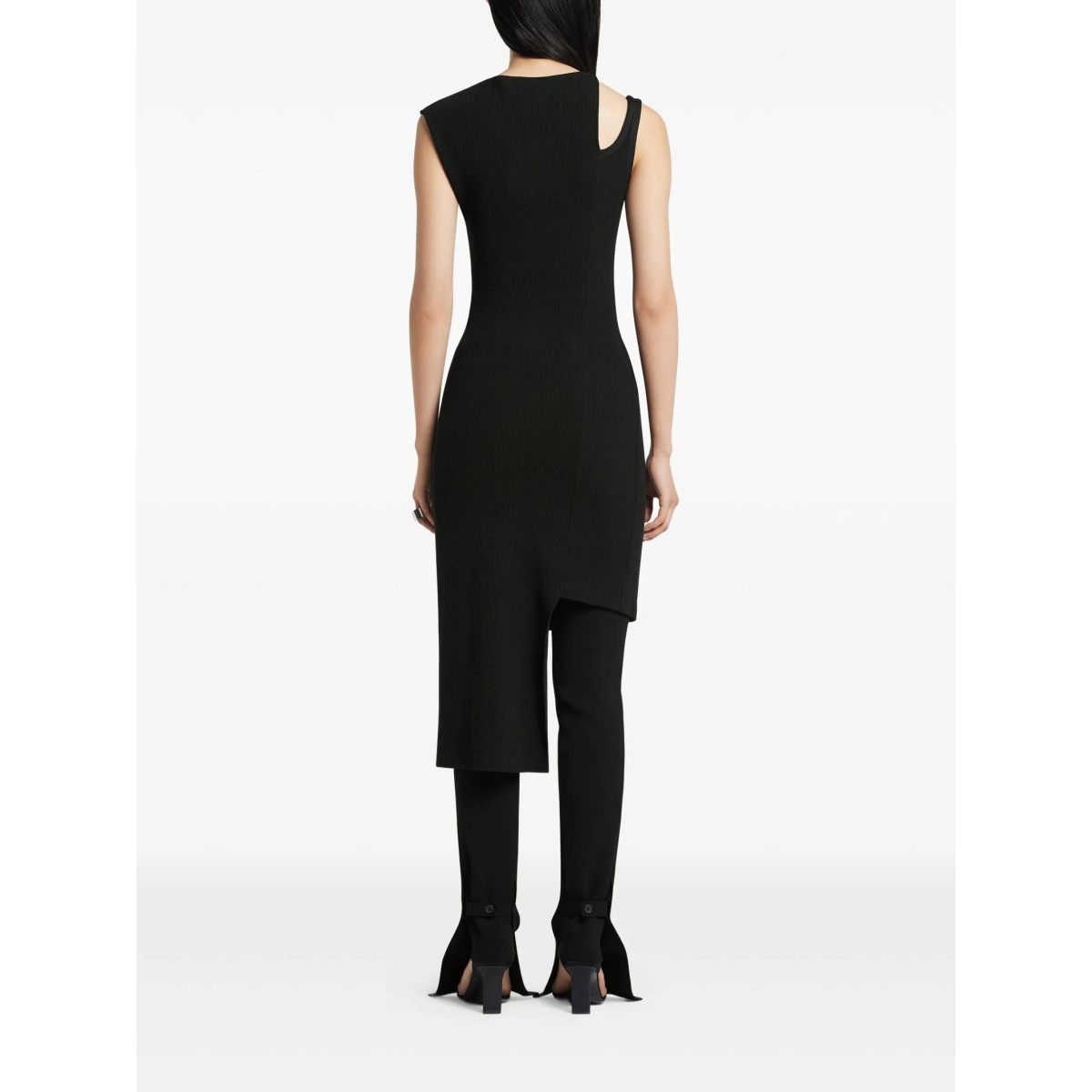 asymmetrical ribbed midi dress - Img 3