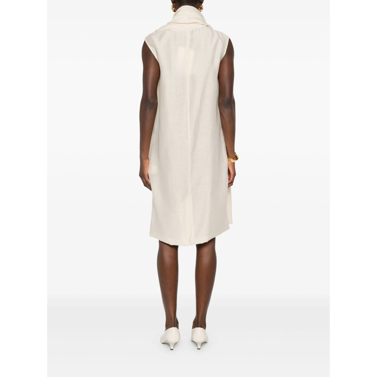 attached-scarf dress - Img 4