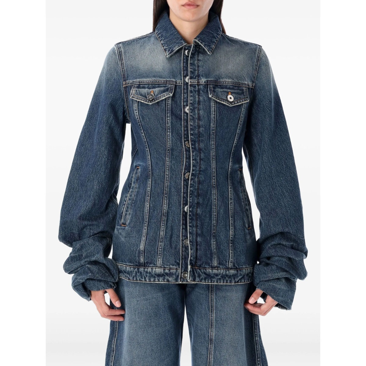 balloon-sleeve denim jacket