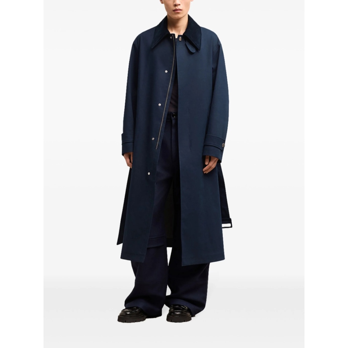 belted cotton trench coat - Img 2