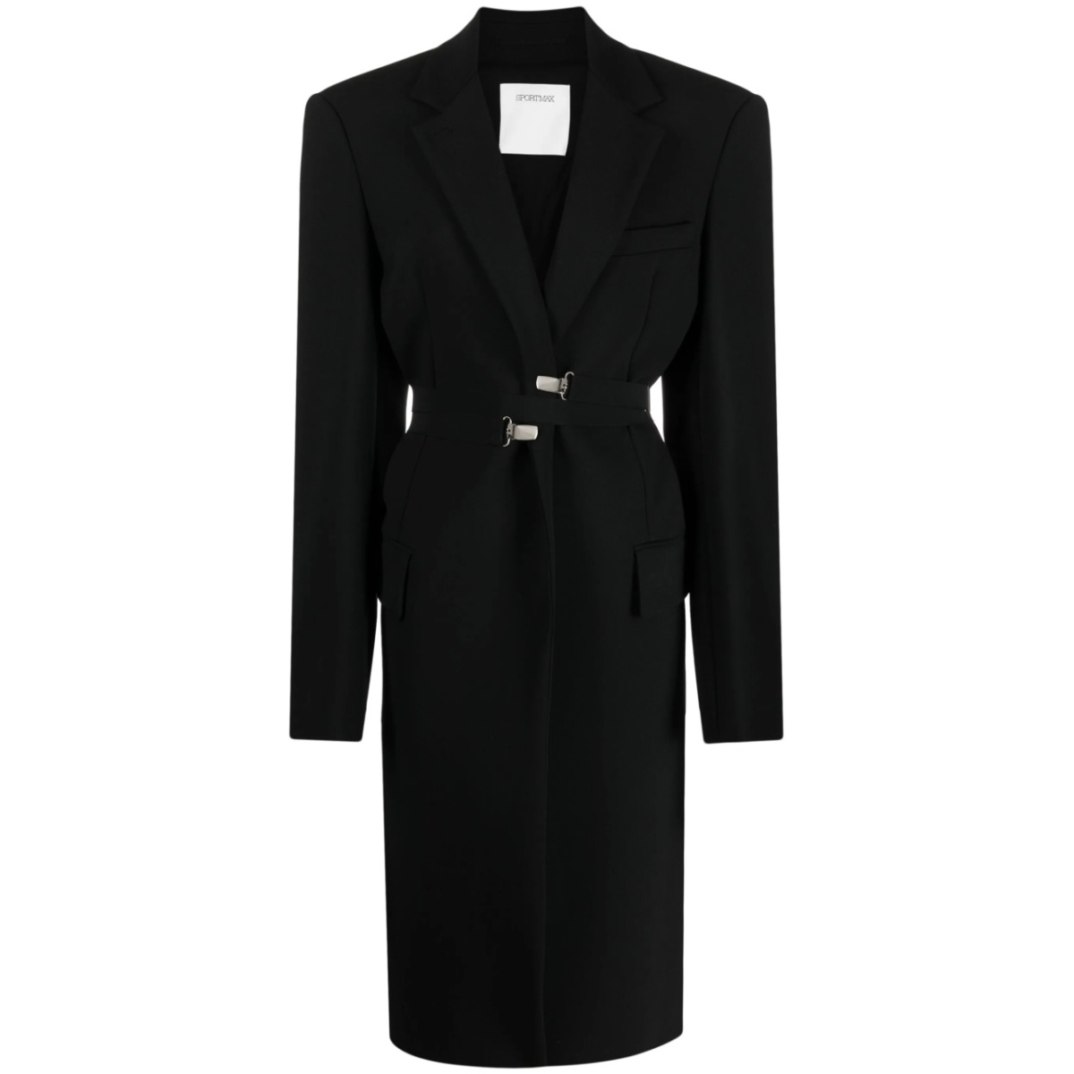 belted-waist tailored blazer