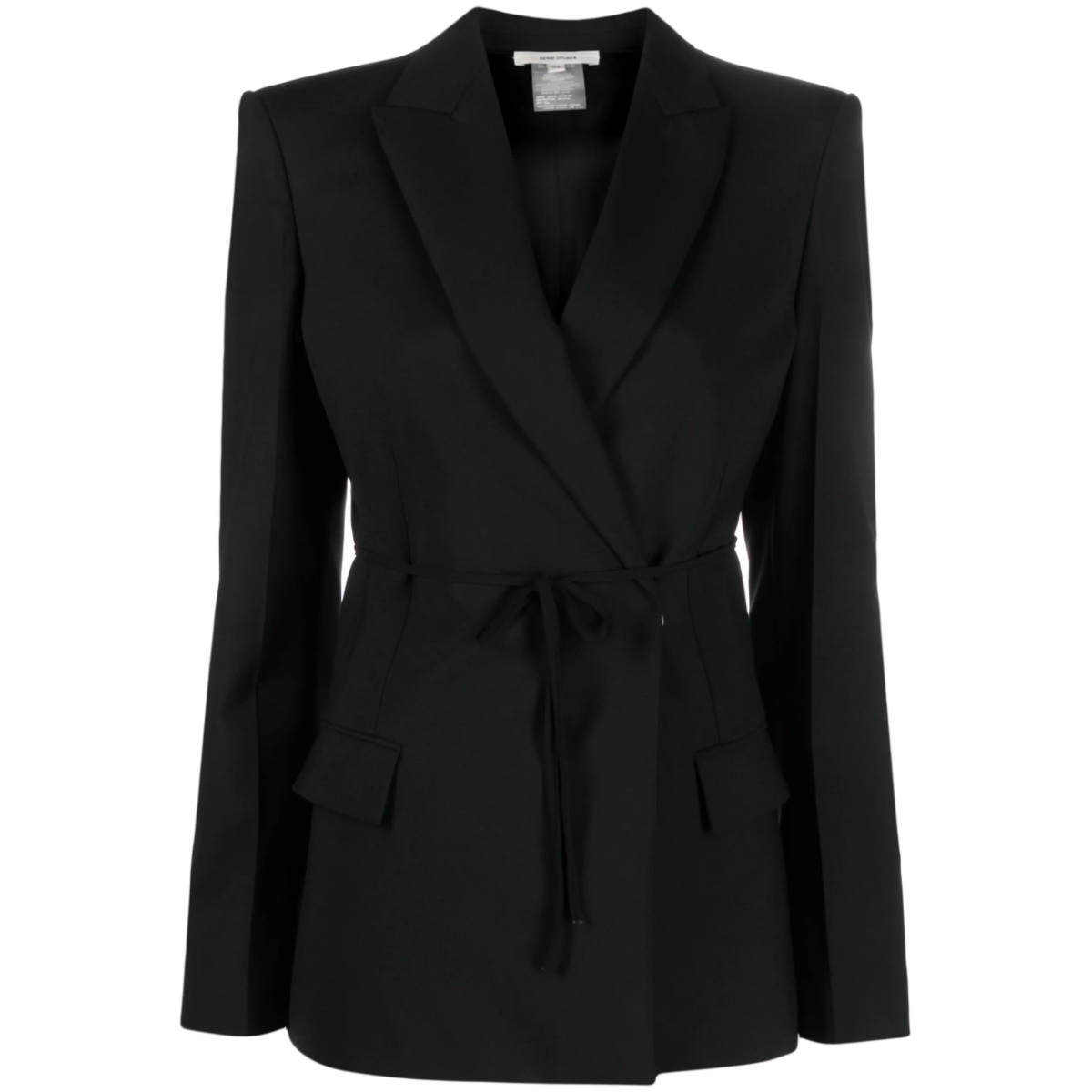 belted wool-blend blazer