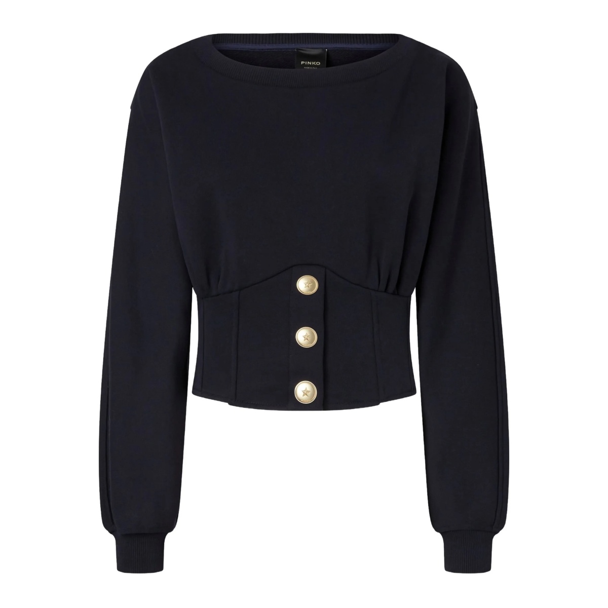 button-detailed fitted sweatshirt