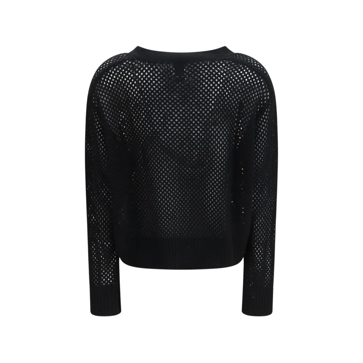 button mesh V-neck cardigan - Img 2