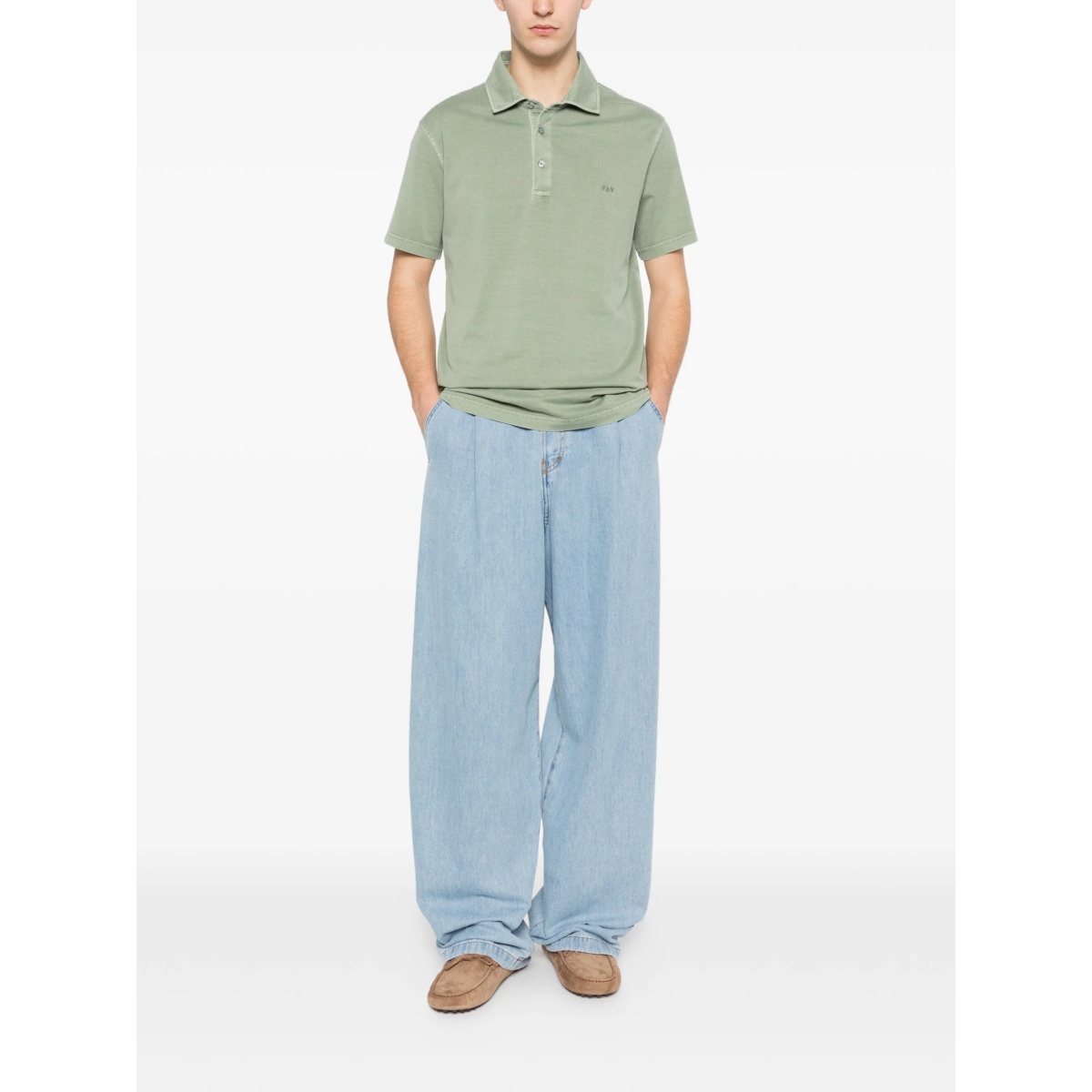 buttoned short-sleeve polo shirt - Img 2