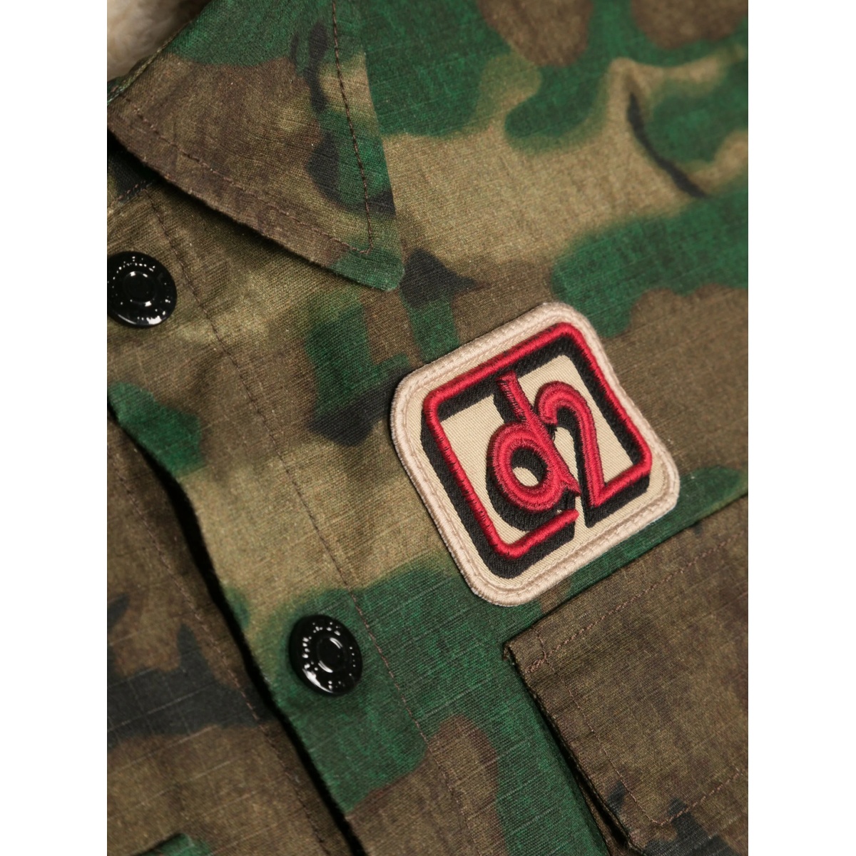 camouflage-pattern logo-patch shirt - Img 3