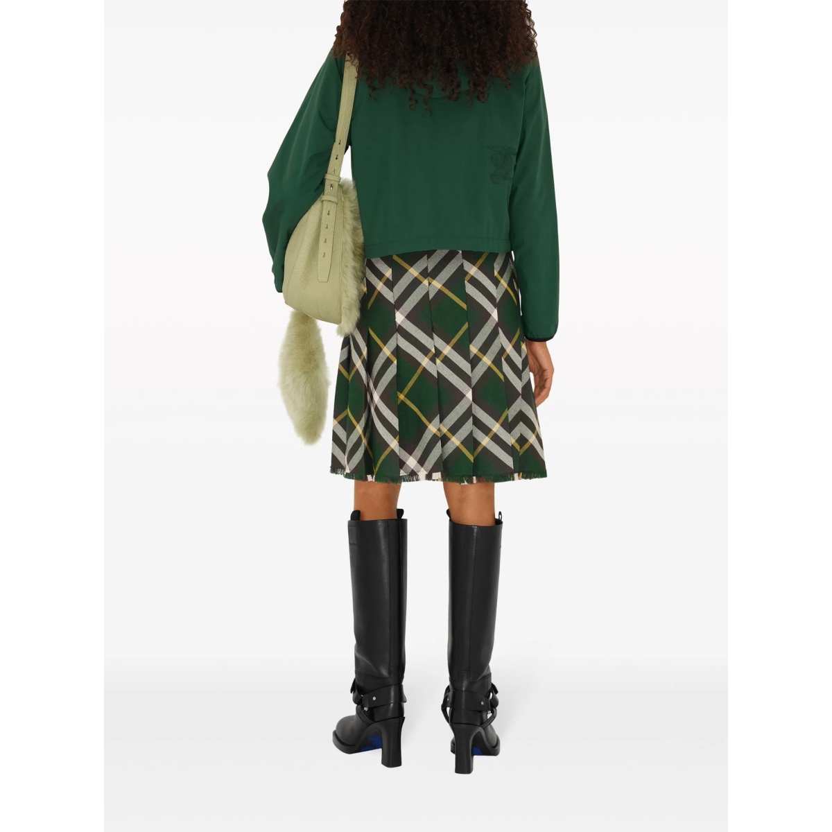 check-pattern wool skirt - Img 4
