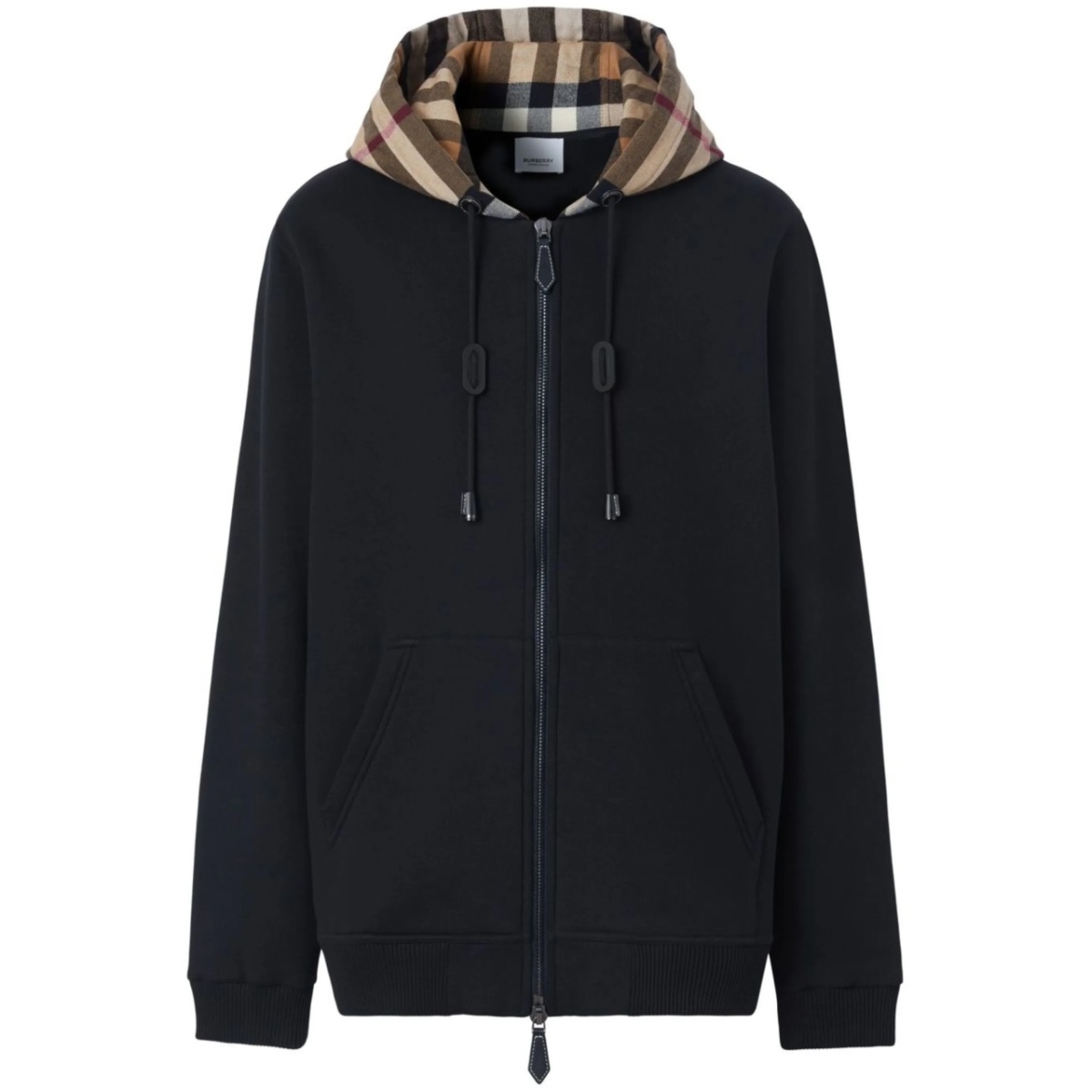 check-pattern zip-up hoodie