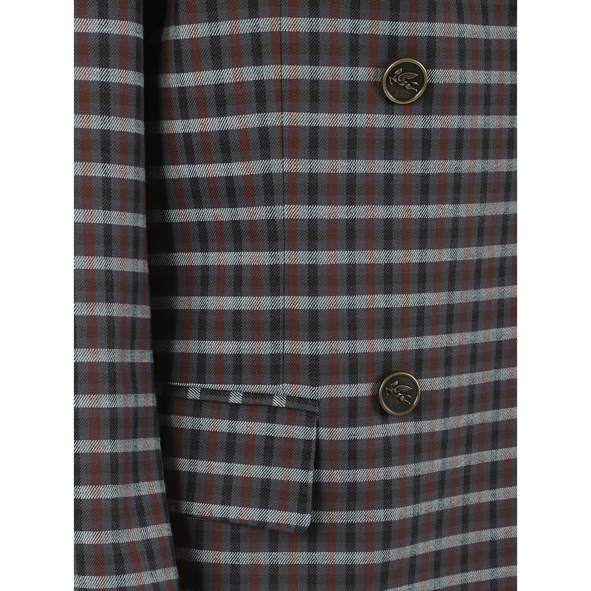 checked double-breasted jacket - Img 3