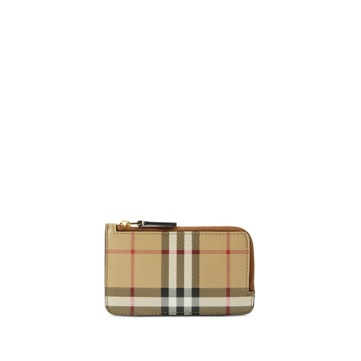 checked leather wallet