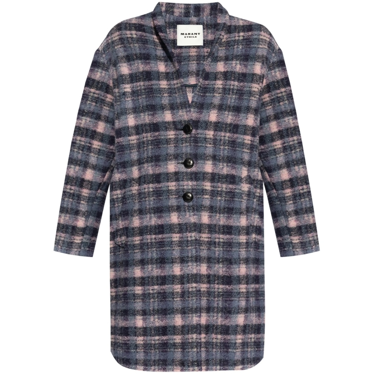 checked wool coat