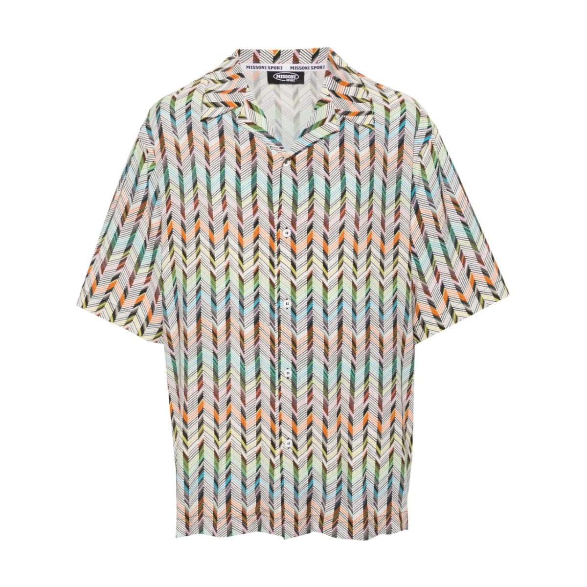 chevron-print twill shirt