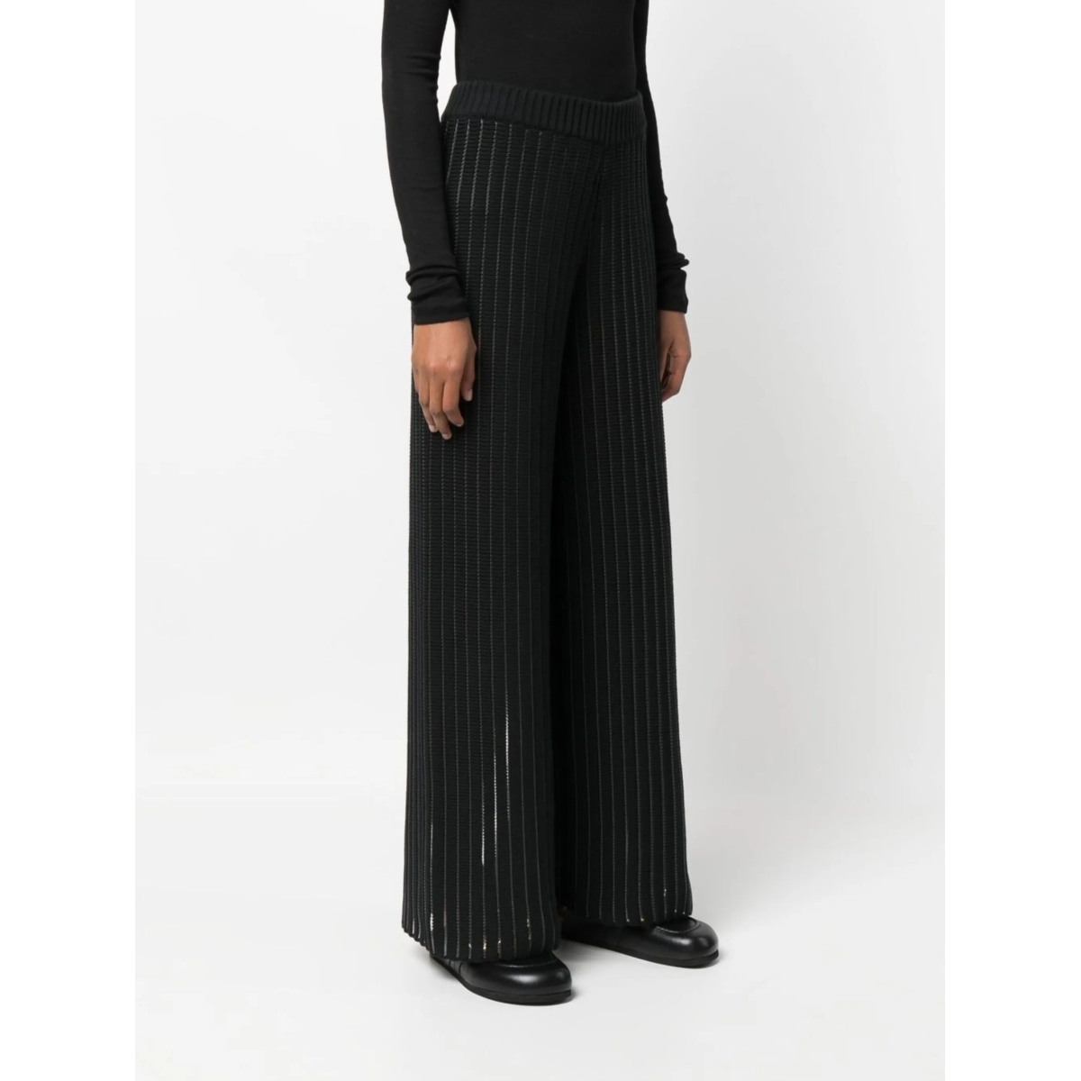 chunky-knit wide-leg trousers - Img 3