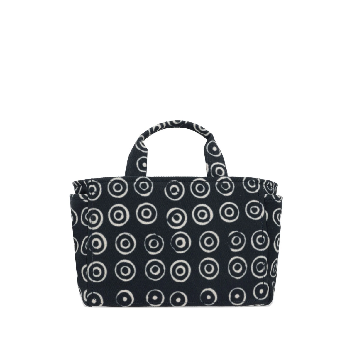 circle-print canvas tote bag