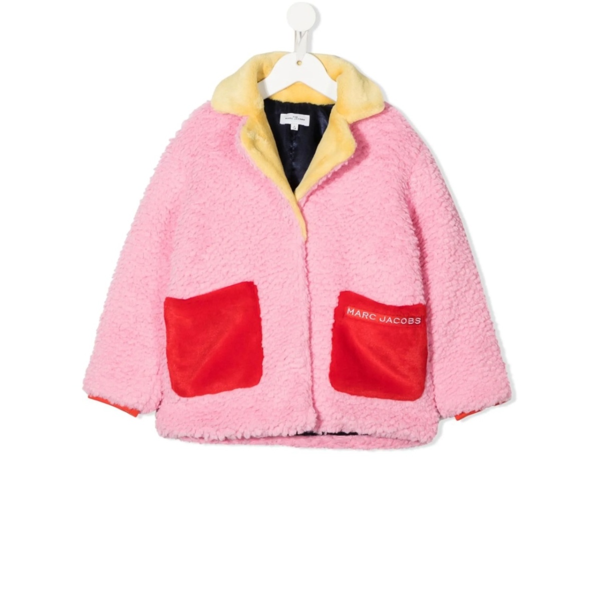 colour-block textured coat