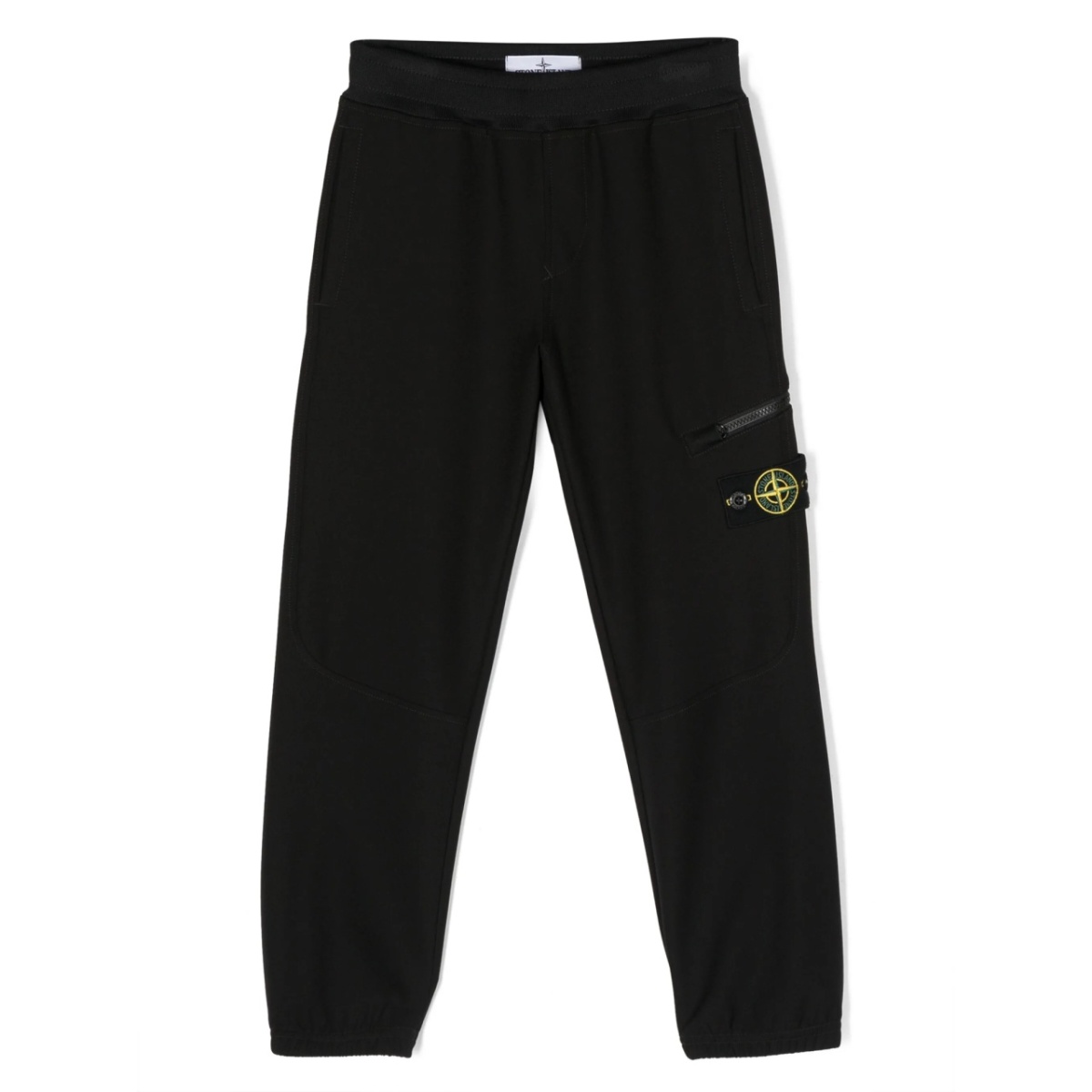 Compass-patch cotton track pants