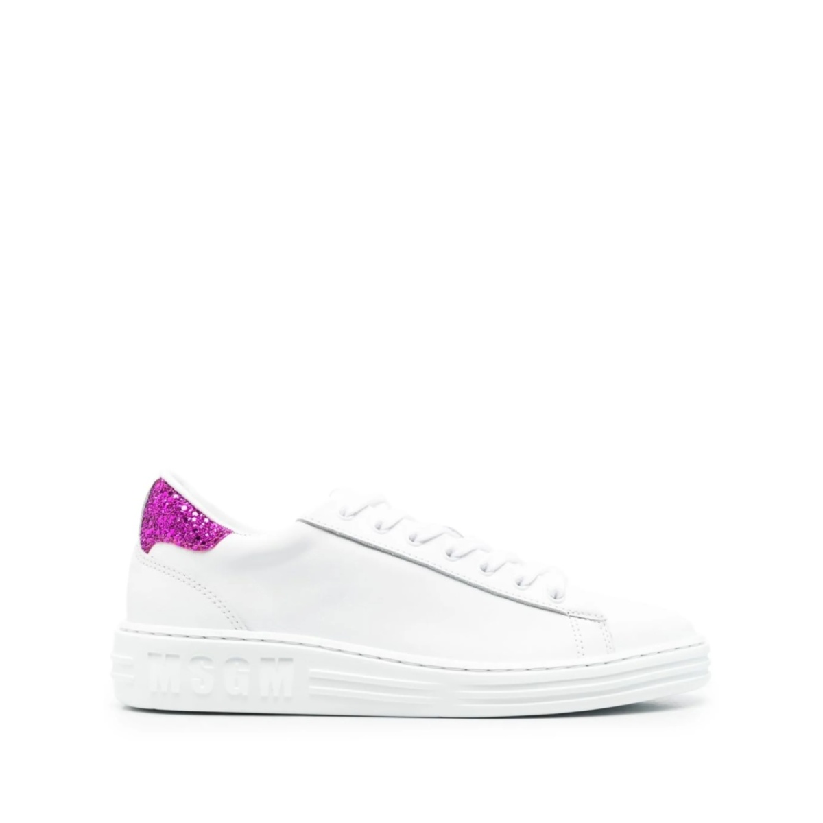 contrast heel-counter leather sneakers