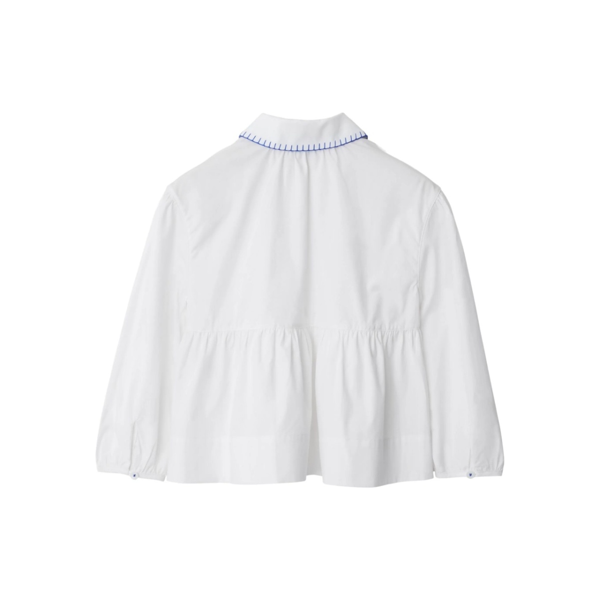 contrast-stitched cotton peplum blouse - Img 2