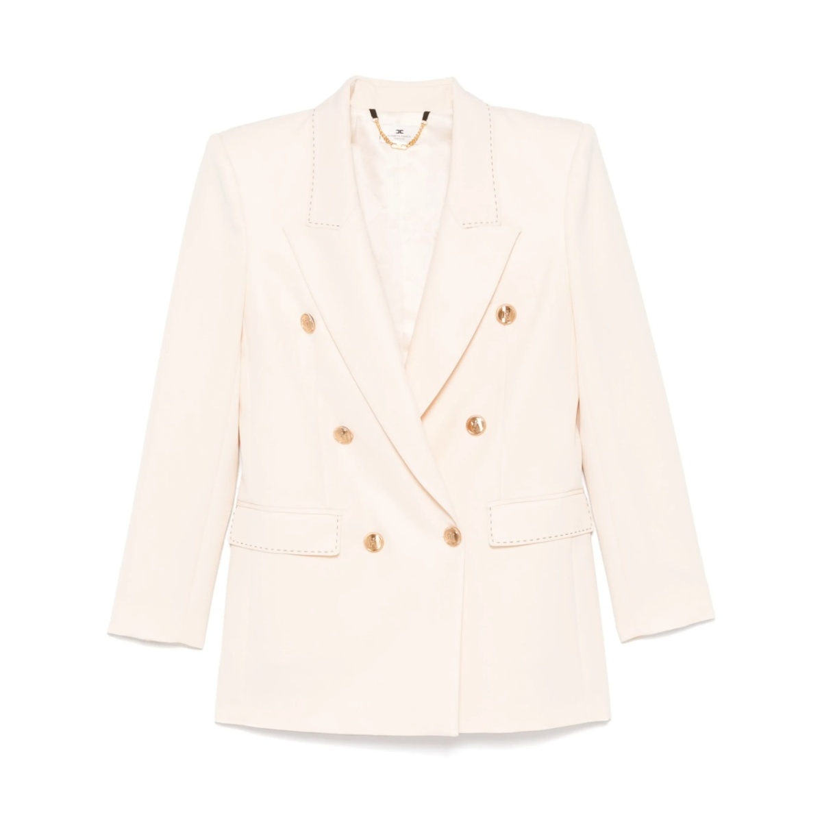 contrasting-stitching virgin-wool blazer