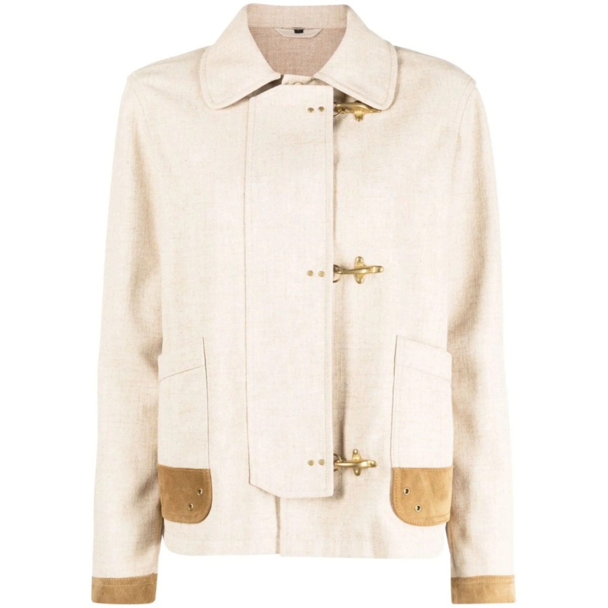contrasting-trim fitted jacket