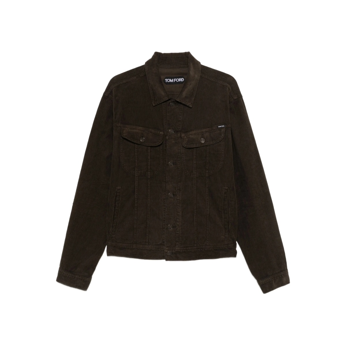 corduroy button-fastening jacket