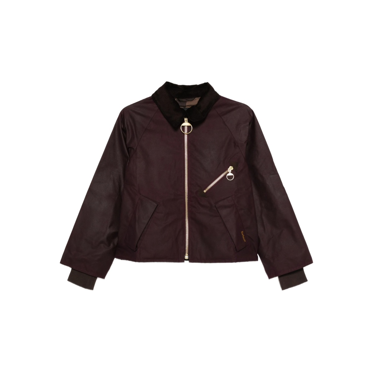 corduroy-collar zip-up jacket