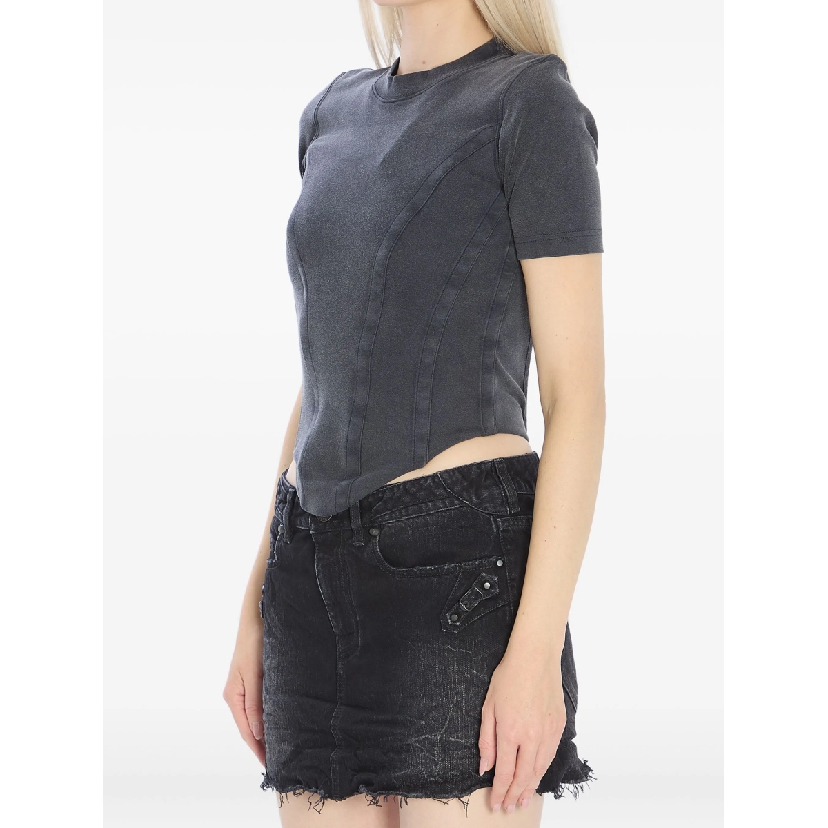 corseted cotton T-shirt - Img 2