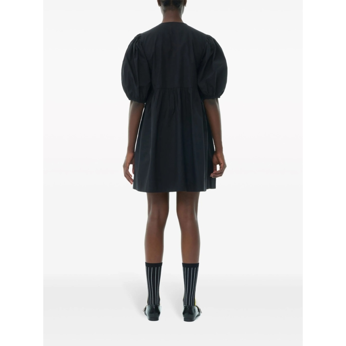 Cotton Poplin Tie String Mini Dress - Img 3