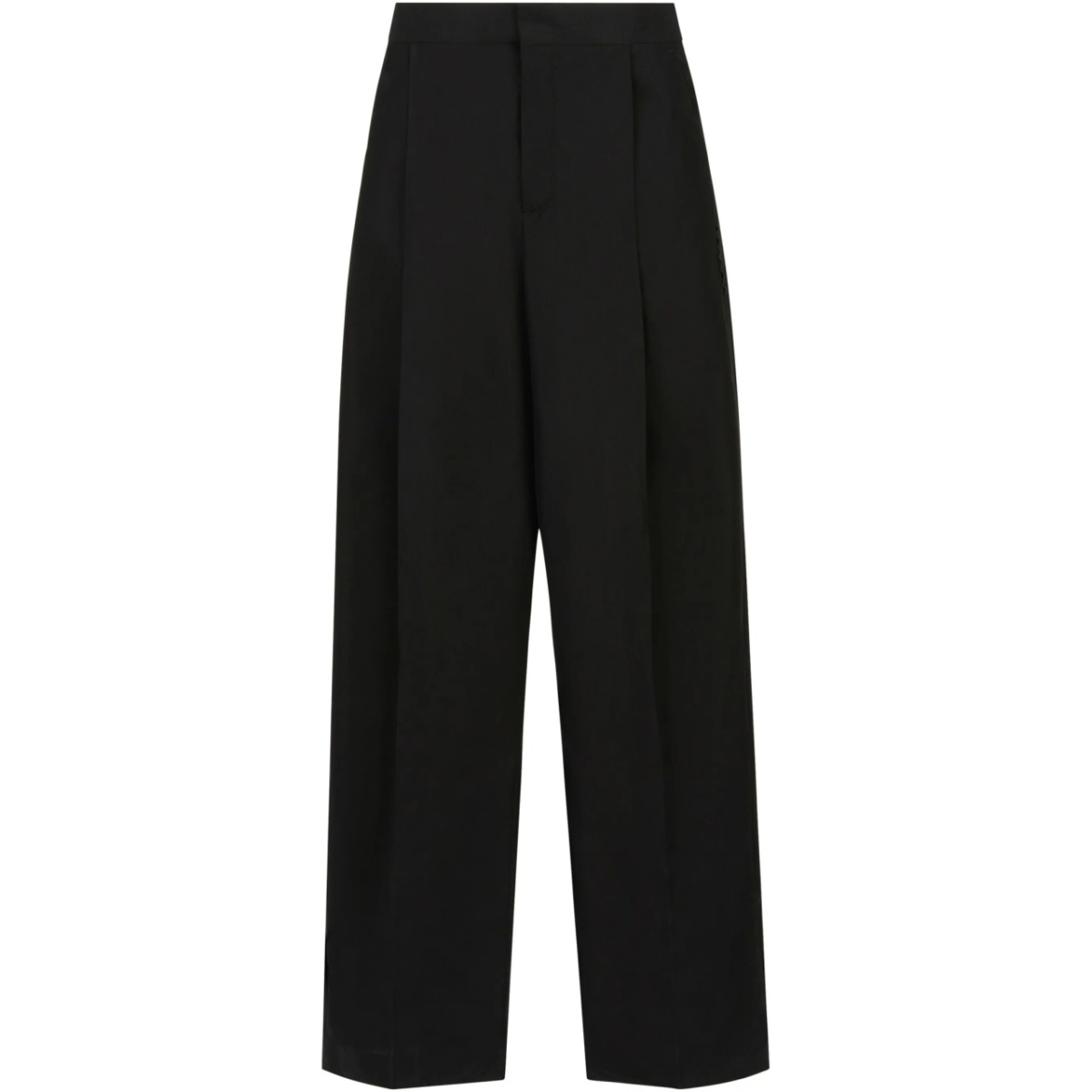 cotton wide-leg trousers