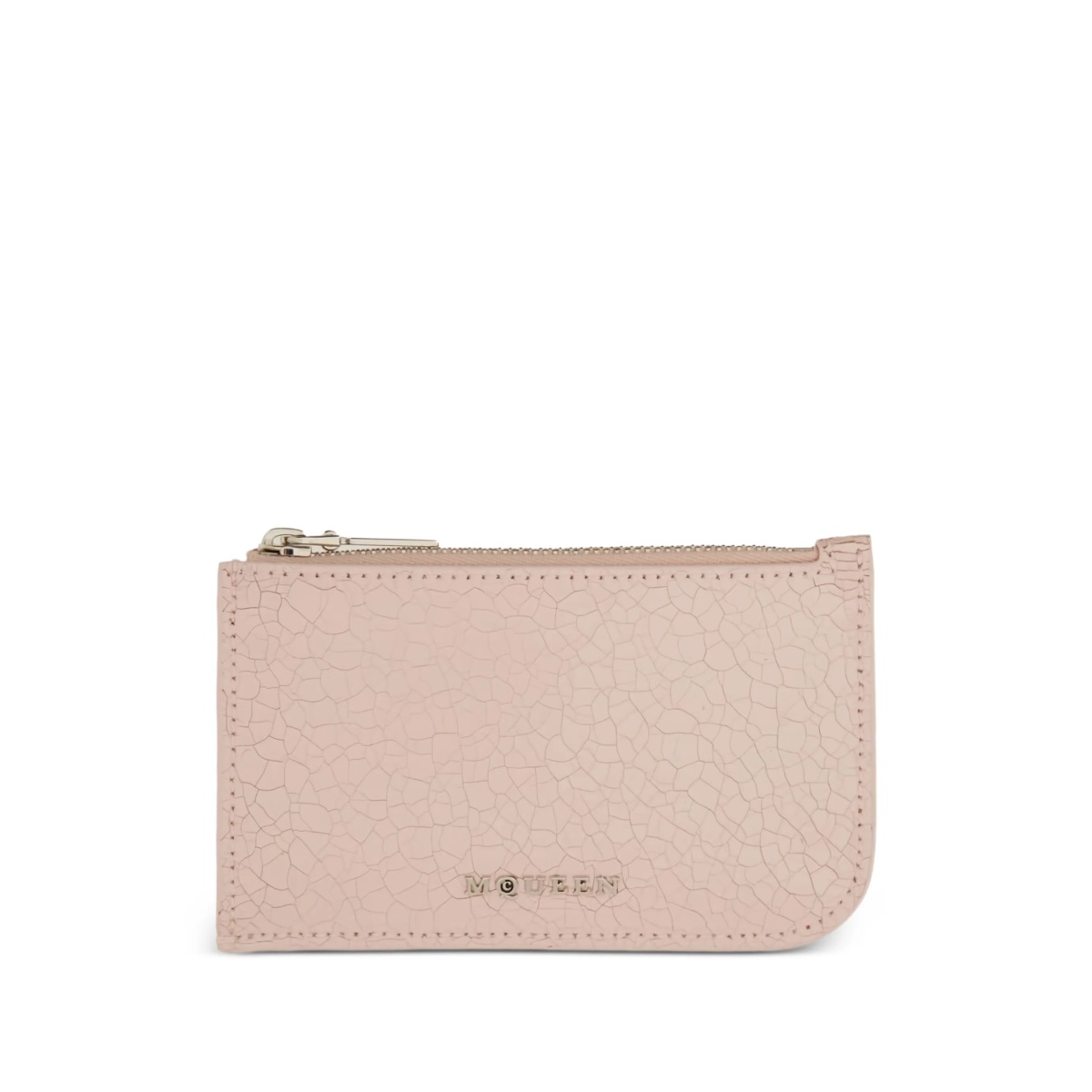 cracked-leather zip-around wallet