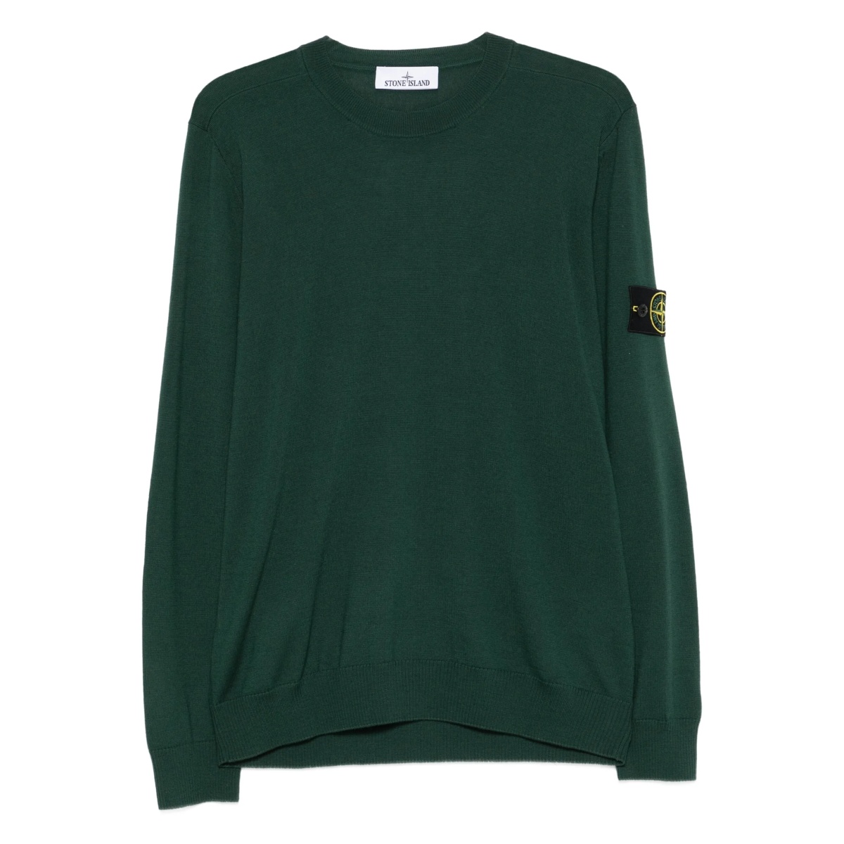 crew-neck patch sweater