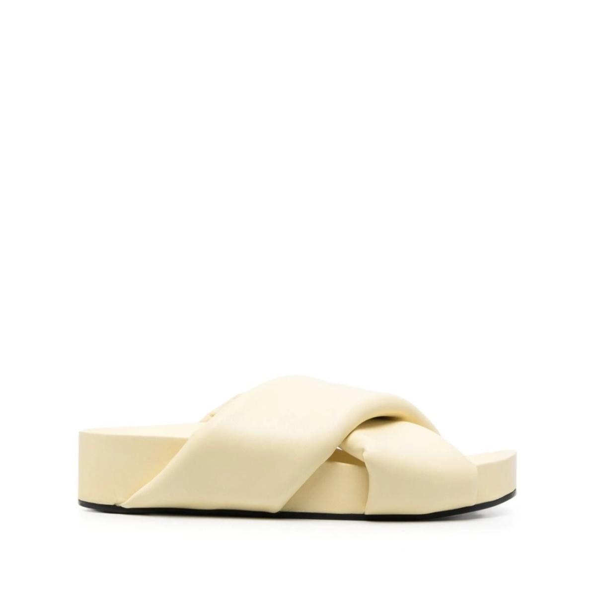 criss-cross leather slide sandals