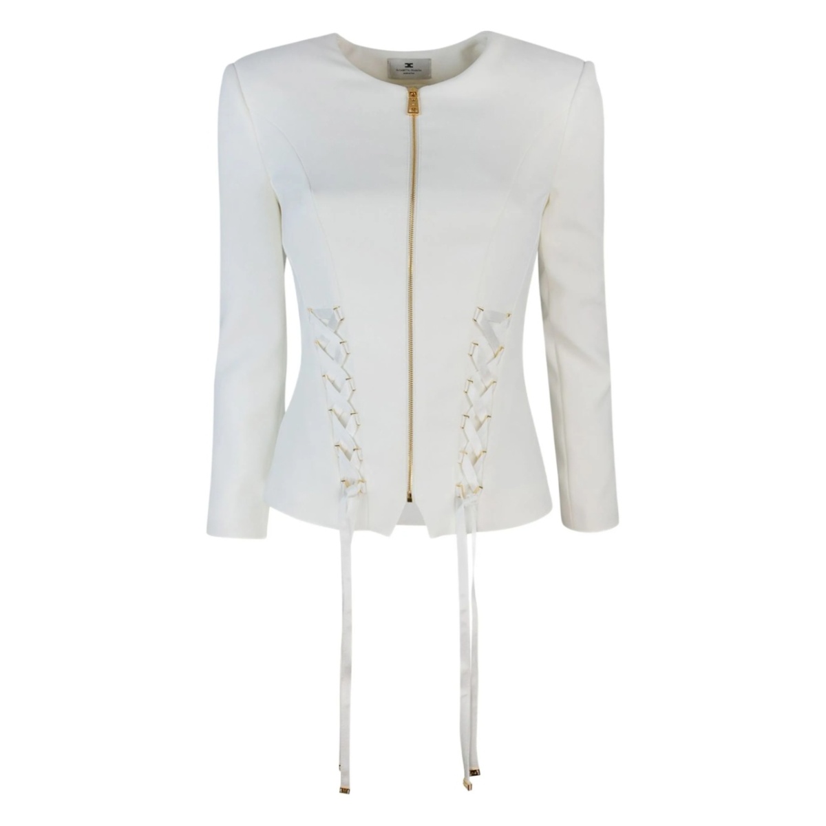 criss-cross straps fitted jacket