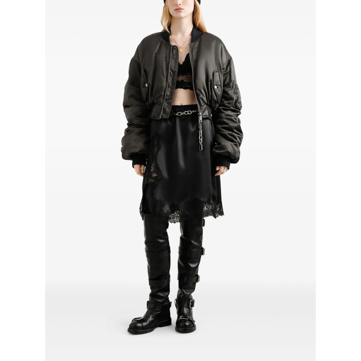 cropped bomber jacket - Img 2