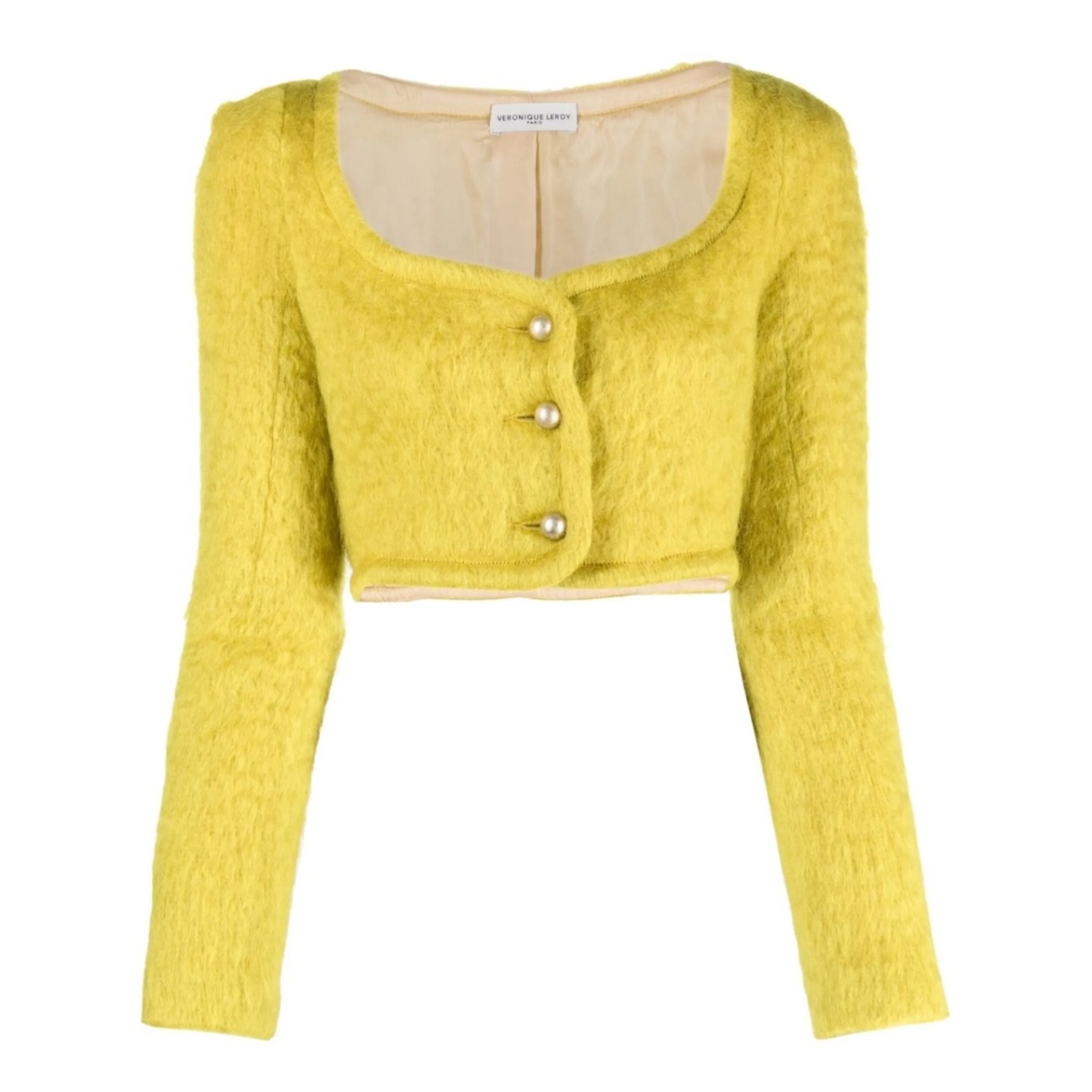 cropped mohair-wool cardigan