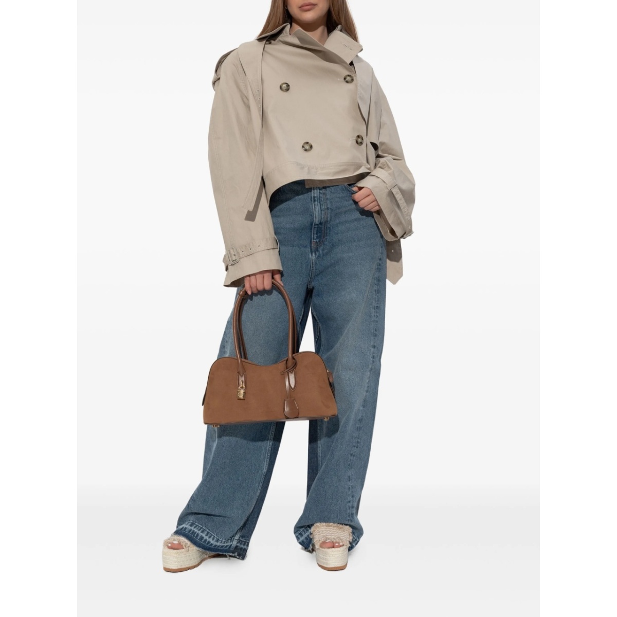 cropped trench jacket - Img 2
