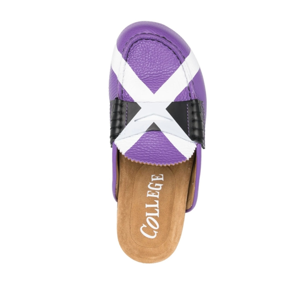 cross-print colour-block mules - Img 4
