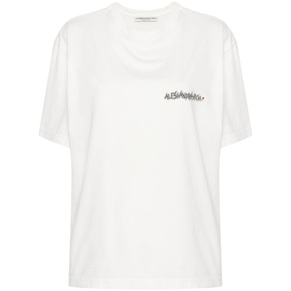 crystal-embellished graphic-print T-shirt