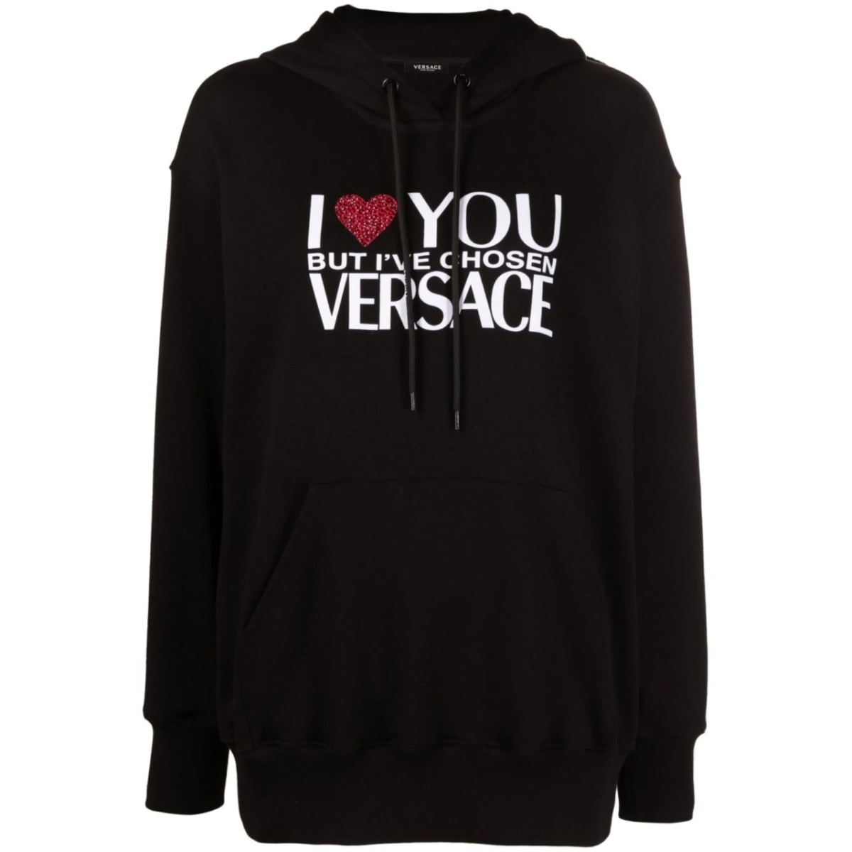 crystal-embellished slogan hoodie