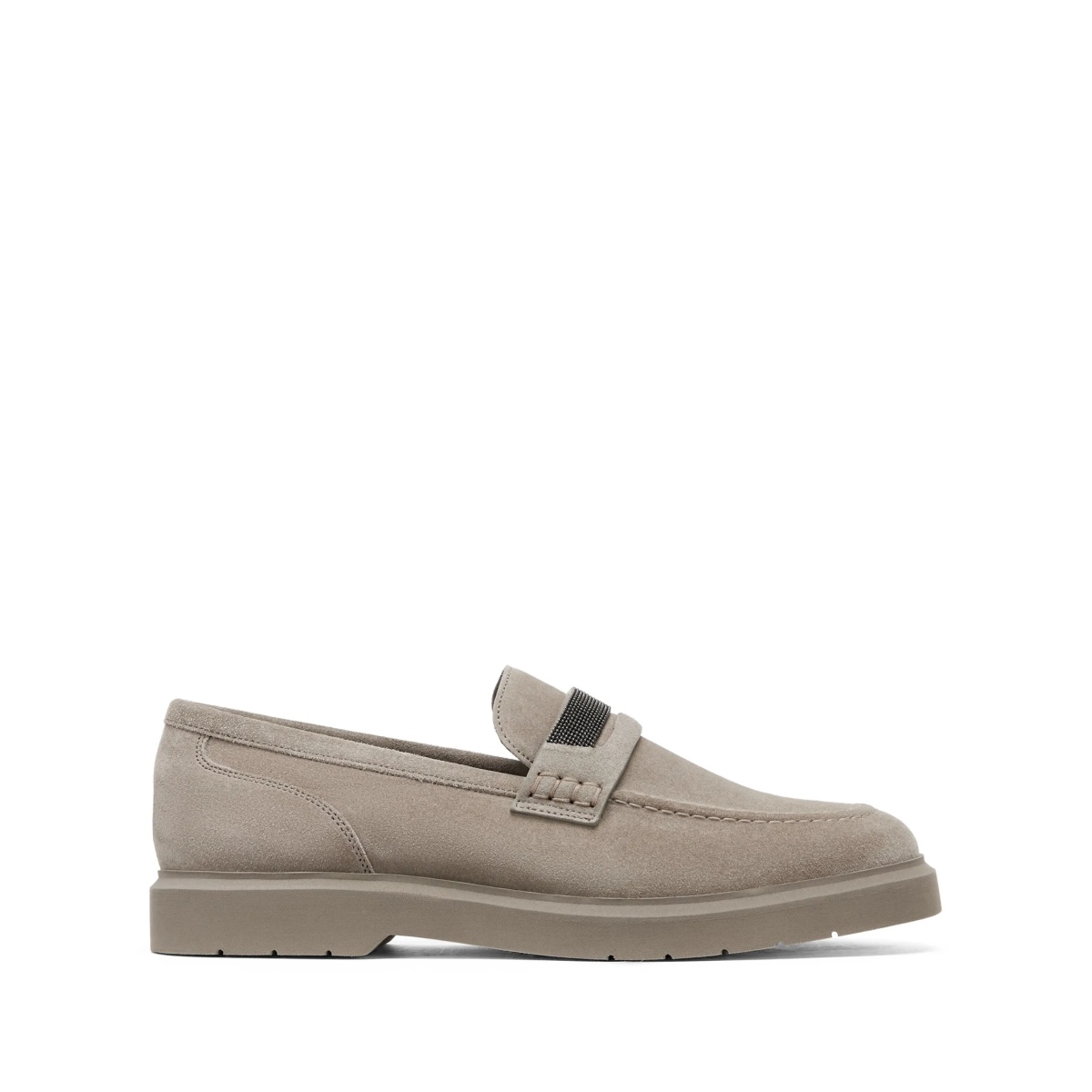 crystal-embellished suede loafers
