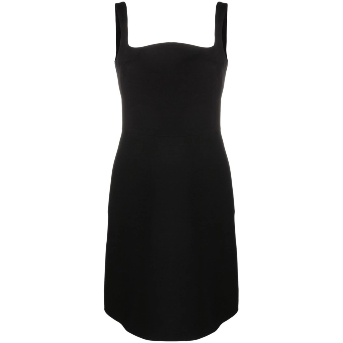 curved sleeveless dress