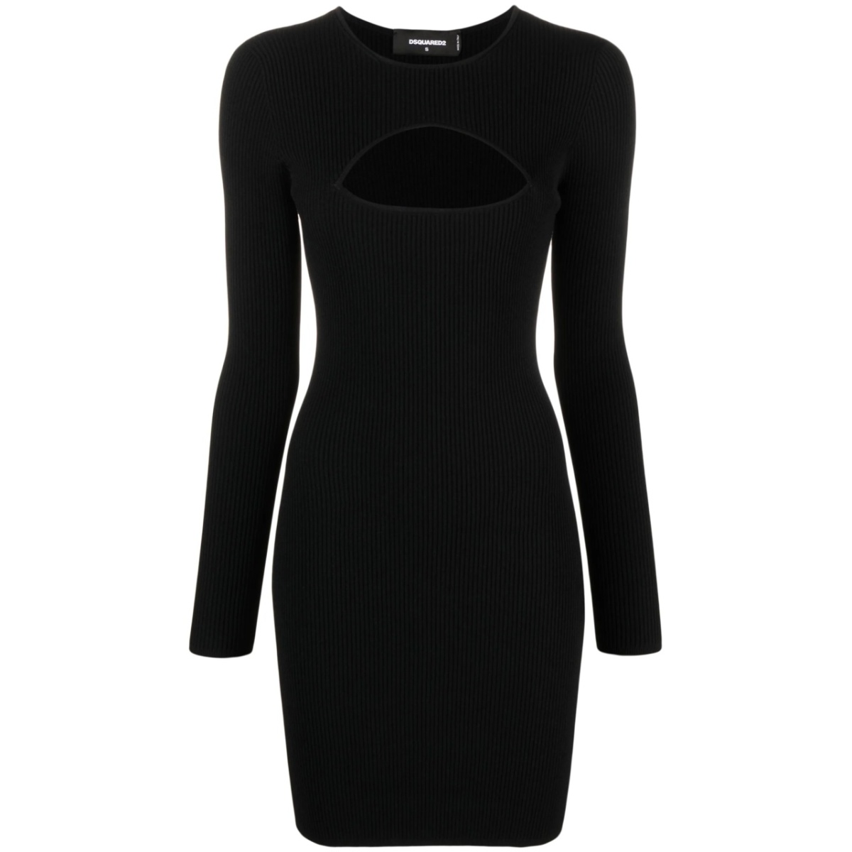 cut-out detail long-sleeve minidress